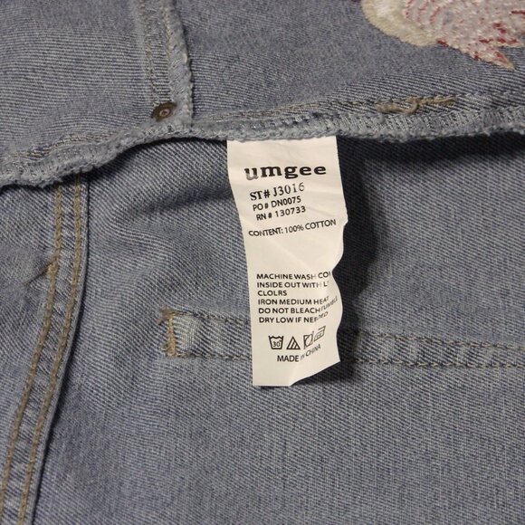 Umgee Embroidered Denim Skirt - size L - Picture 6 of 8